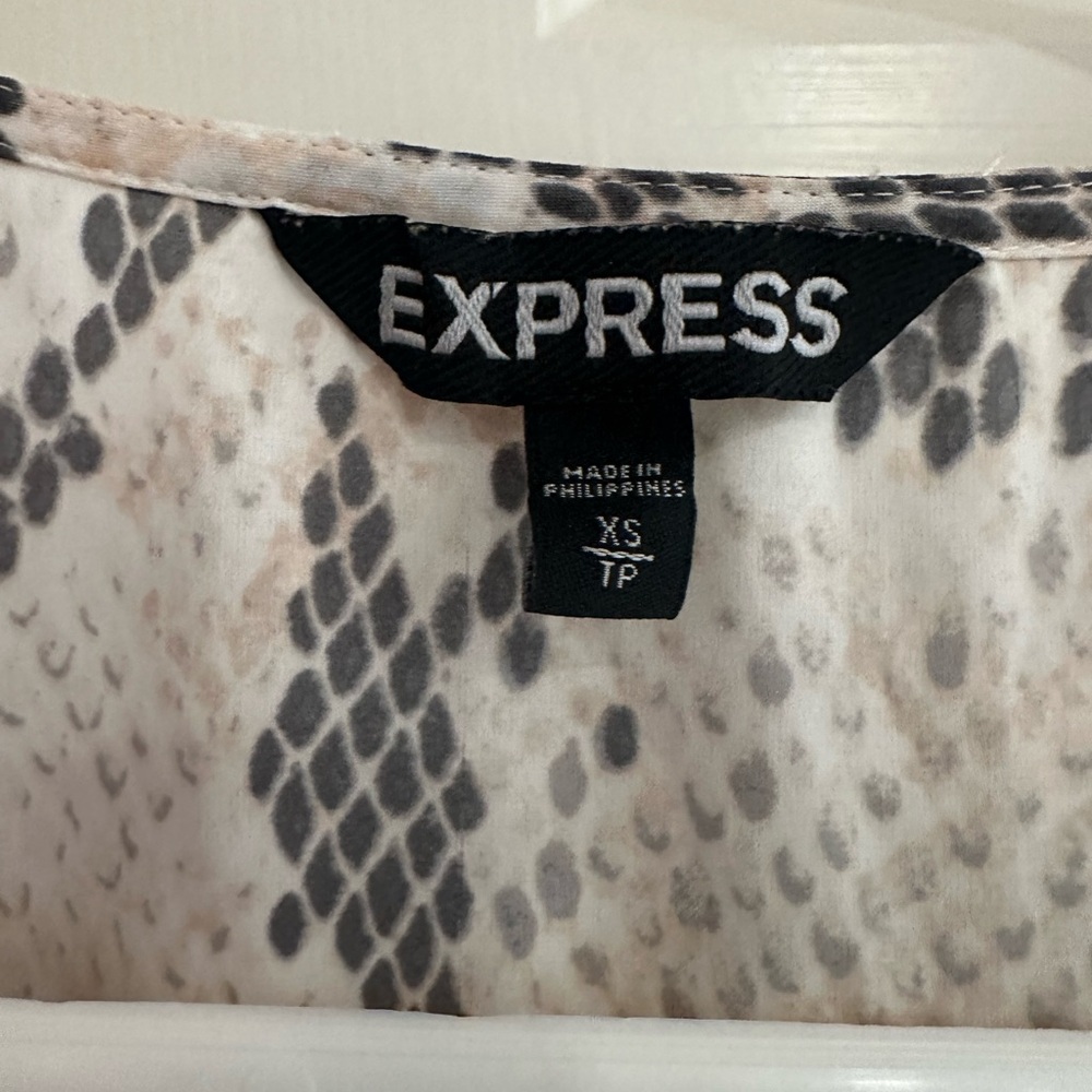 Express Black, grey and Cream Snake Print Top Size Small. - Picture 2 of 4